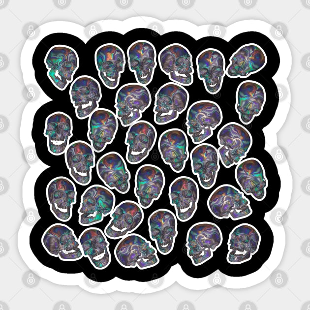 Skull Repeat †††† Graphic Design Pattern Sticker by DankFutura